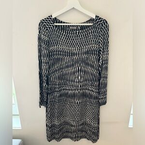 Marella by MaxMara monochrome midi boat neck dress size M